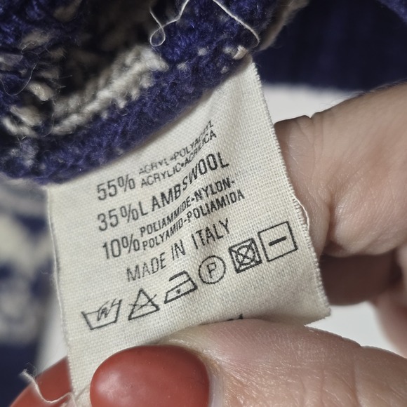 Vintage Oilily Lambswool Blend Mock Neck Sweater Made in Italy Women's Size M - Picture 8 of 8